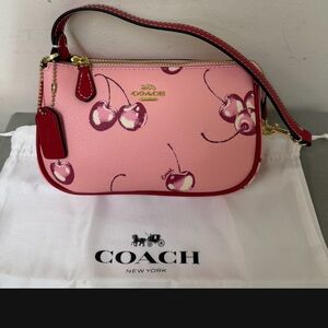 Coach Pink Cherry Print Shoulder Bag